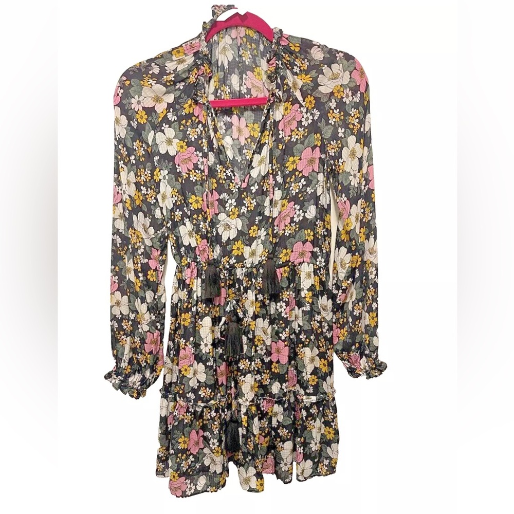 Veronica Beard Danica Floral Tunic Mini Dress Printed Tiered XS 266690